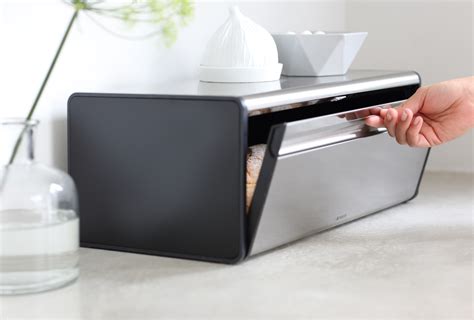 brabantia stainless steel bread box|Brabantia drop front bread bin.